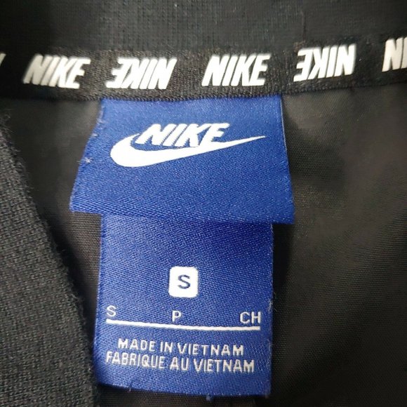 Nike Womens Small Zip Jacket Athletic Logo Black Spell Out Trim Lightweight Run - Picture 5 of 9